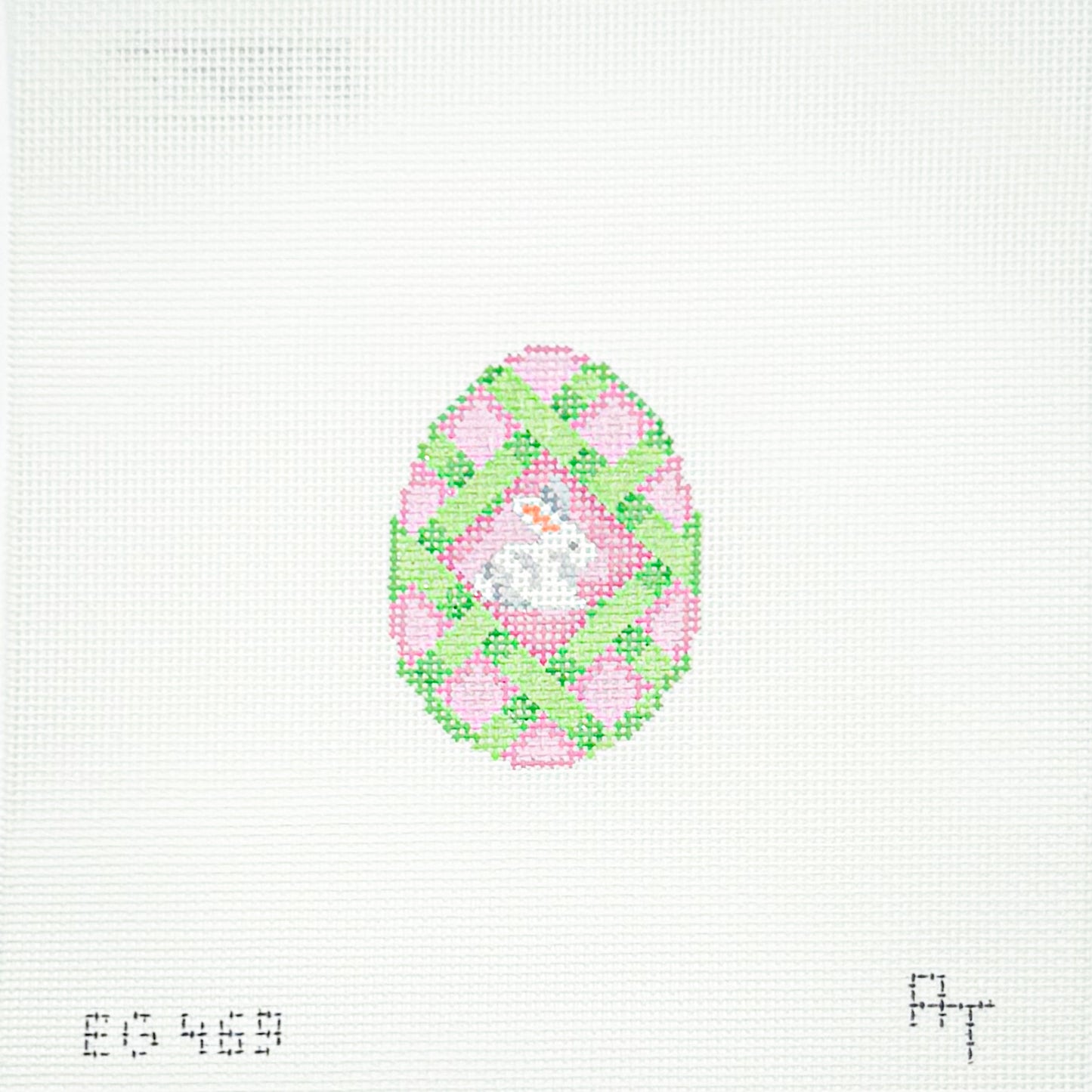 Lime Lattice + White Bunny Mini Egg