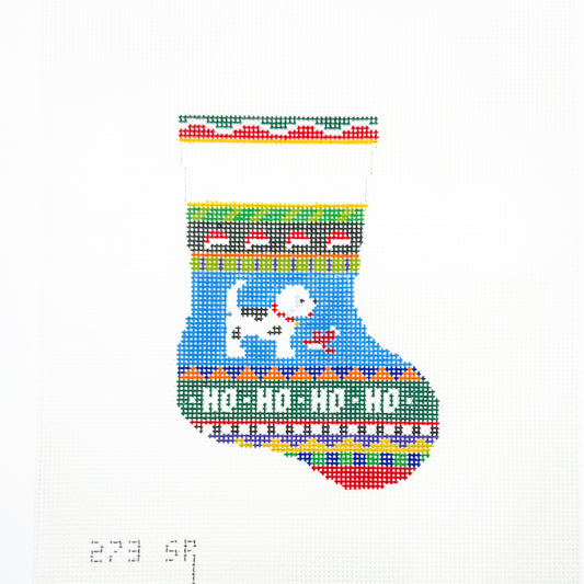 Black and White Puppy "HO HO HO" Mini Stocking