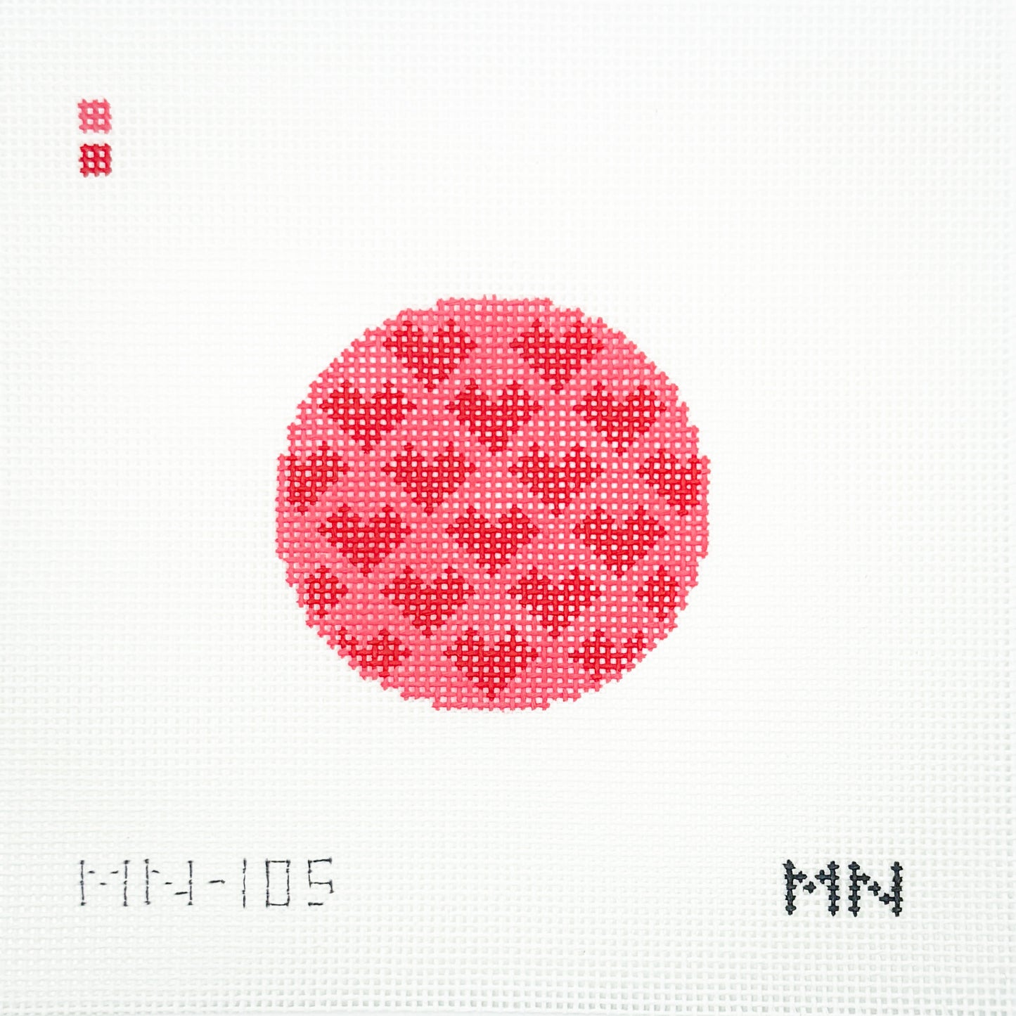 Red Hearts on Pink Round