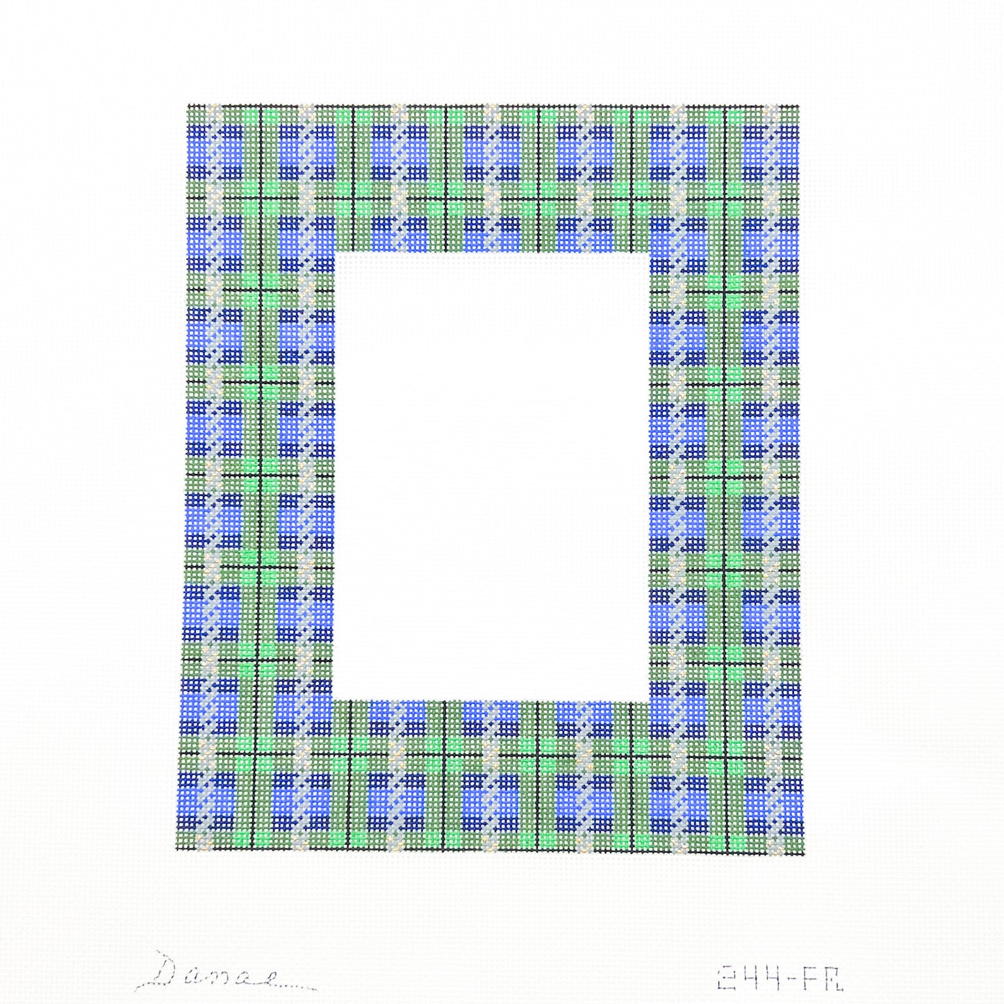 Blue and Green Holiday Plaid Frame