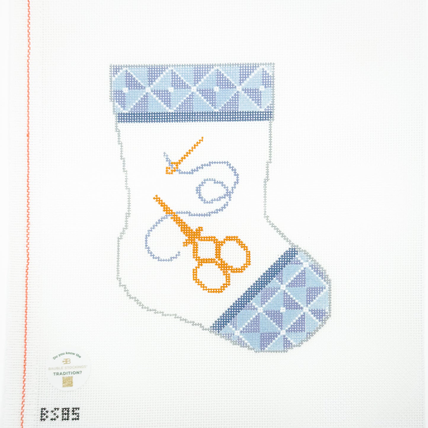 Scissors and Thread Mini Bauble Stocking