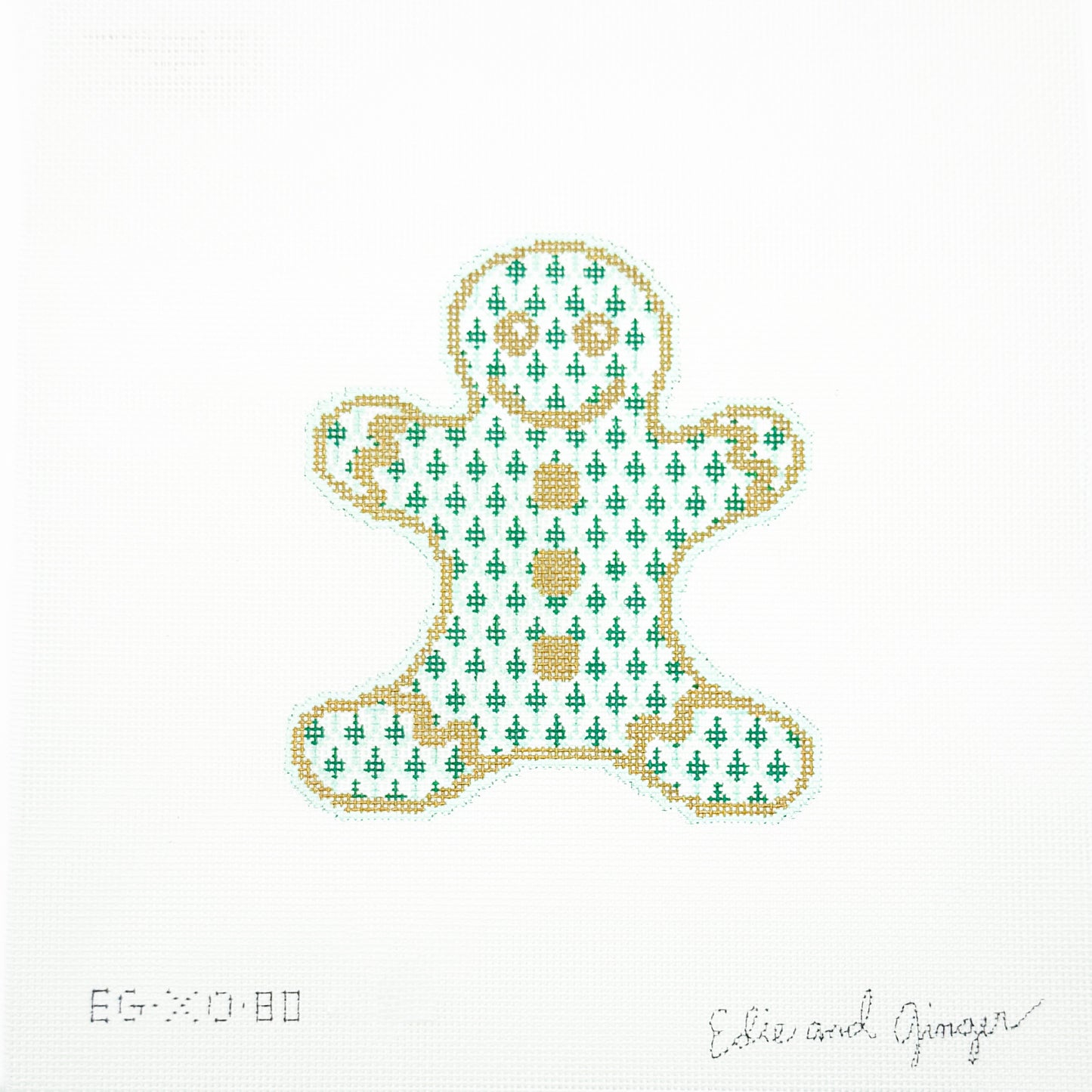 Green Fishnet Gingerbread Man