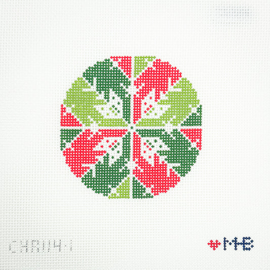 Snowflake Red + Green Round - TRUNK SHOW
