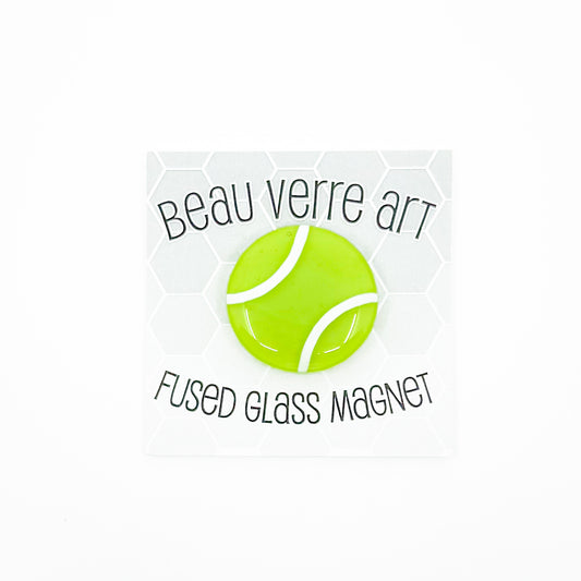Tennis Ball Fused Glass Needle Minder
