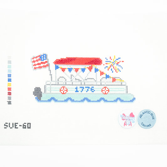 Patriotic Pontoon Boat