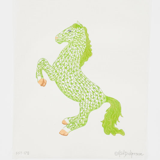Lime Green Fishnet Rearing Horse
