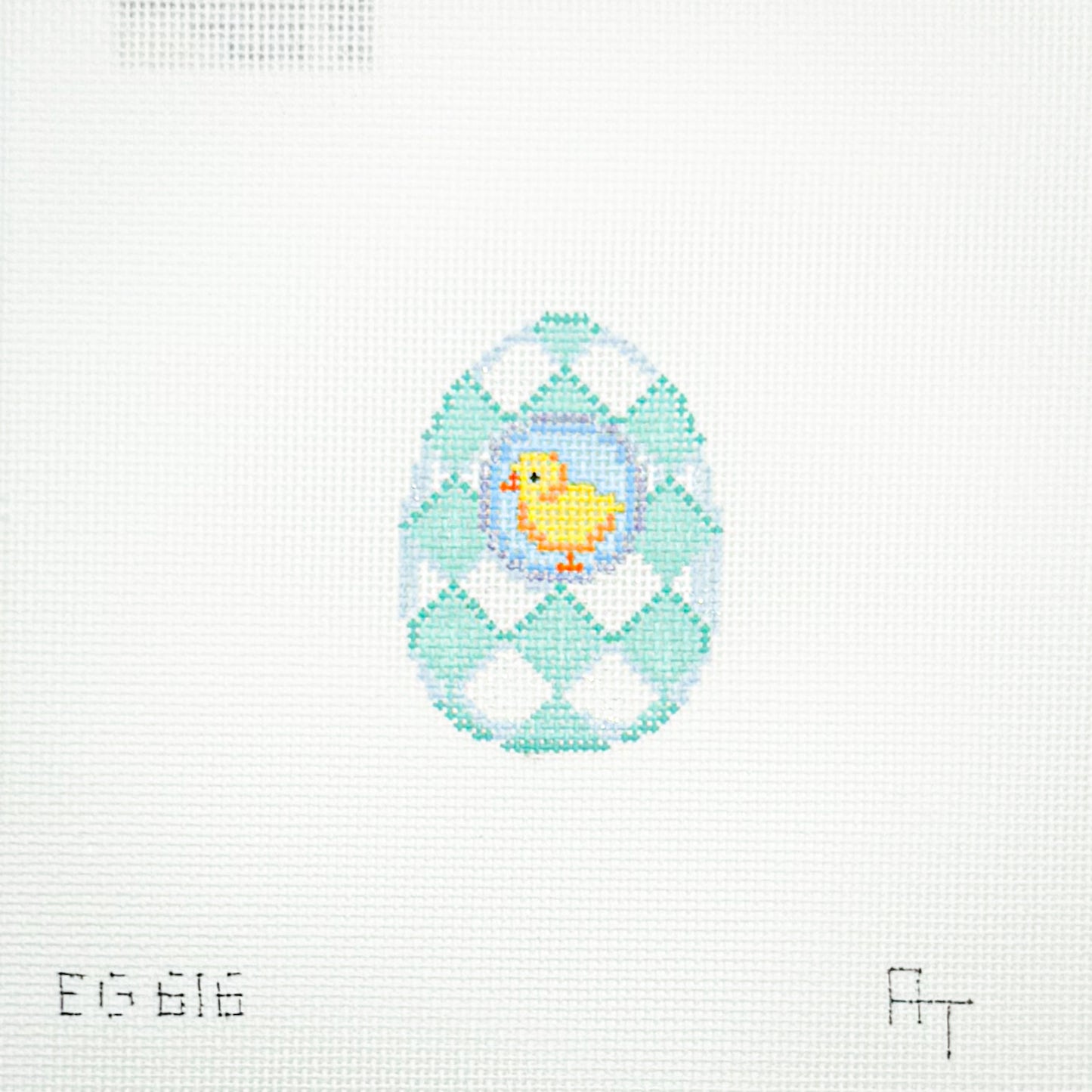 Chick / Aqua Harlequin Mini Egg