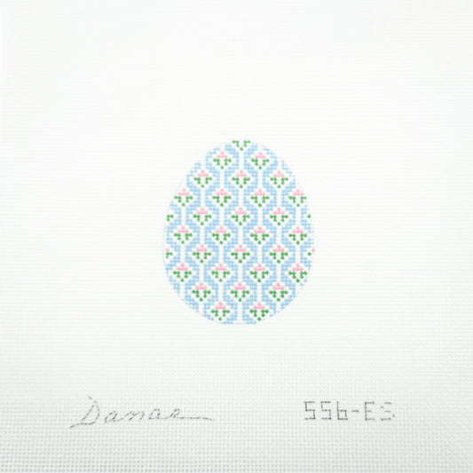 Floral Trellis on Blue Small Egg