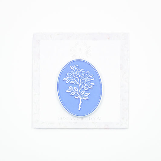 Blue Floral Heirloom Cameo Needle Minder