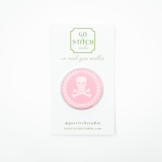 Pink Jolly Rodger Round Needleminder