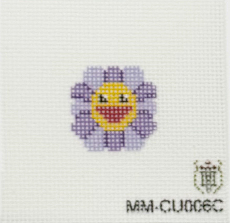 Purple Happy Flower Key Fob Insert