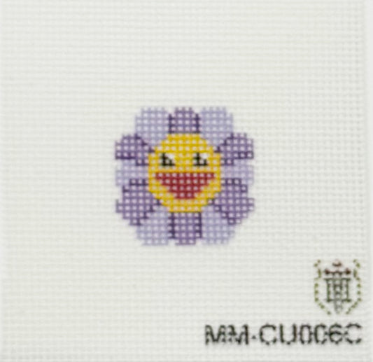 Purple Happy Flower Key Fob Insert