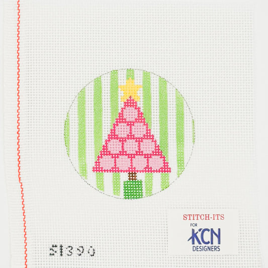 Pink Tree with Polka Dots on Stripes