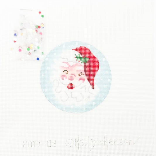 Jolly Santa Face Snow Globe Ornament