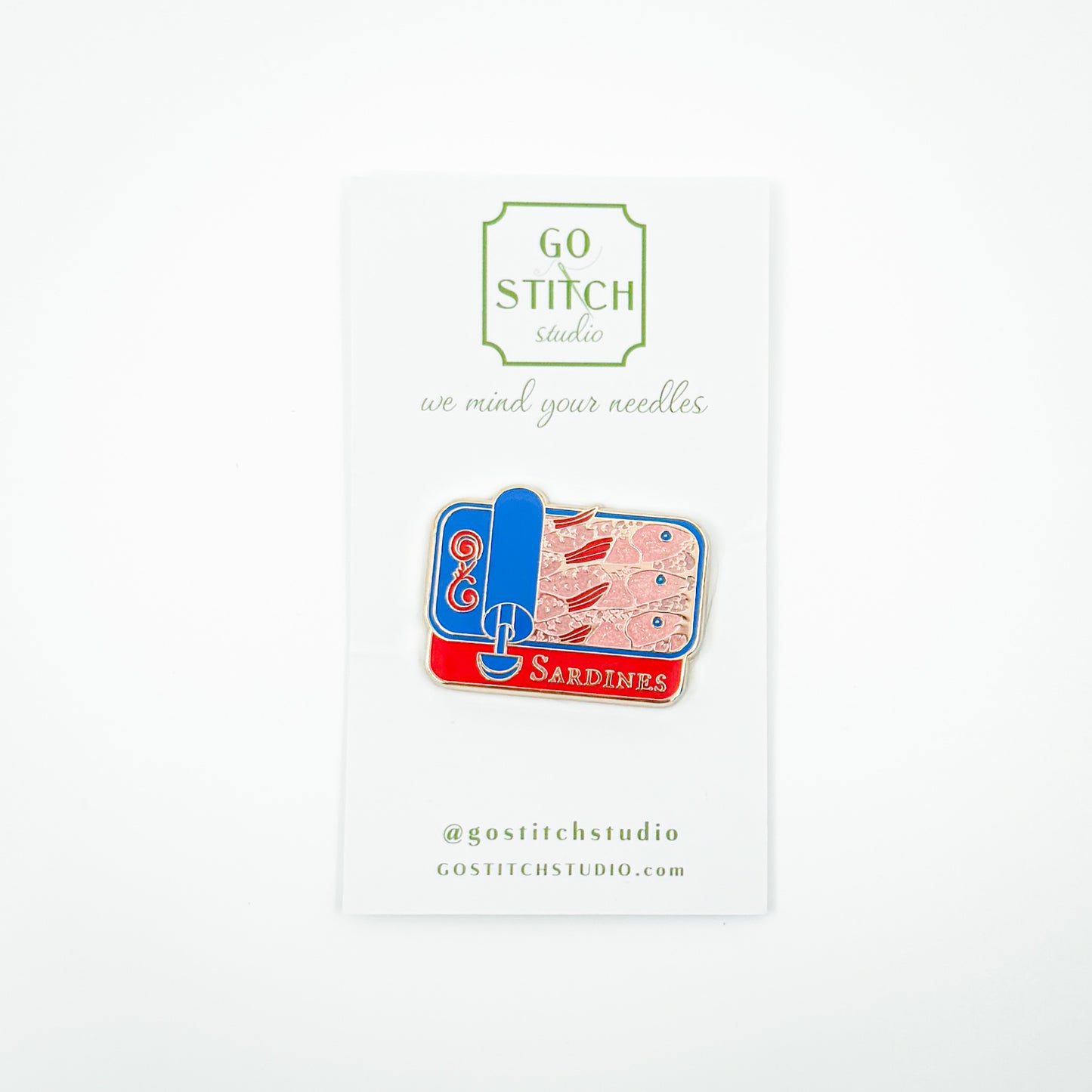 Blue Sardine Tin Needleminder