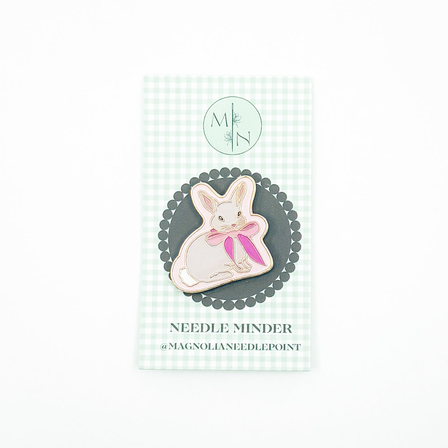 Pink Bow Bunny Needle Minder