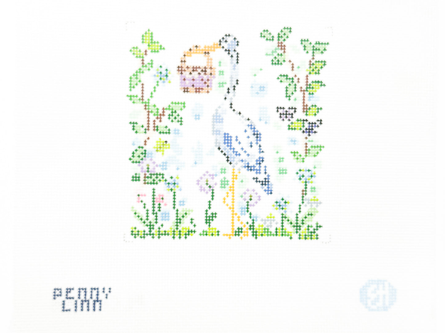 Stork with Baby Basket