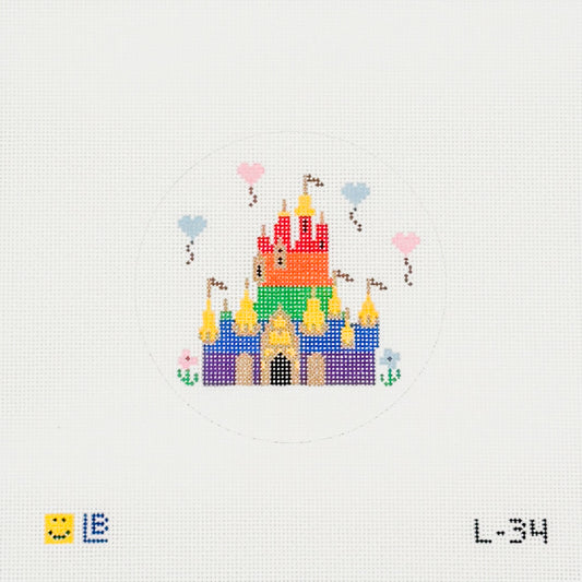 Rainbow Castle with Heart Balloons