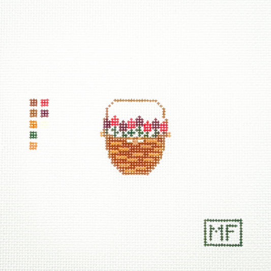 Lightship Basket with Red Flowers Mini Bag Charm