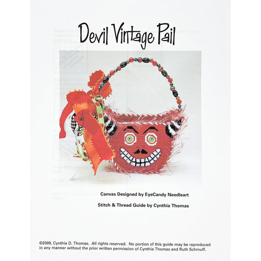 Devil Vintage Pail with Stitch Guide