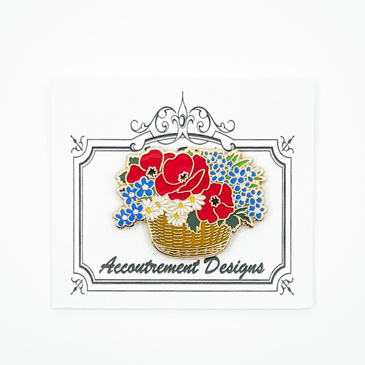 Patriotic Flower Basket Needle Minder