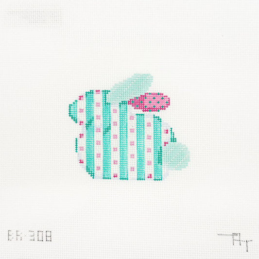 Aqua Stripe and Dots Bunny