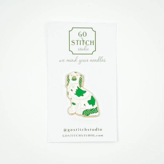 Green Staffordshire Dog Needle Minder