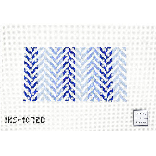 Blue Mini Herringbone Clutch