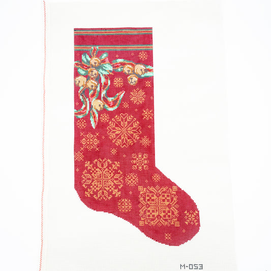 Snowflakes and Bells Stocking