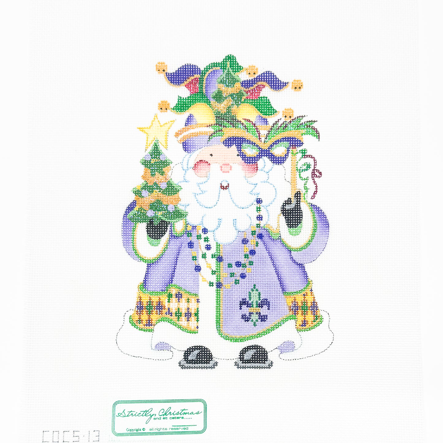 Mardi Gras Squatty Santa