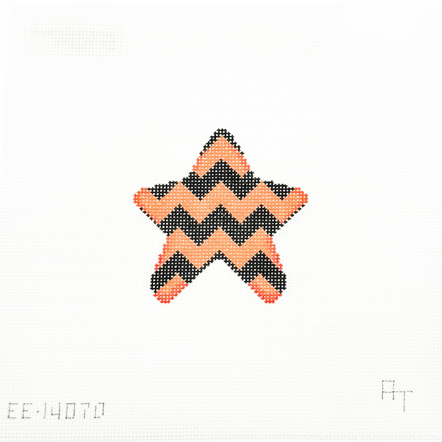 Orange and Black Chevron Mini Star