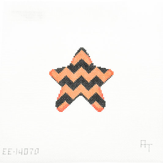 Orange and Black Chevron Mini Star