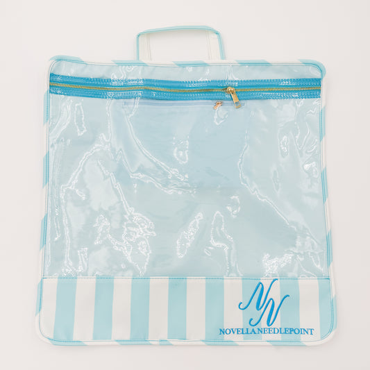Novella Blue Striped Large Nylon Bag with Handle