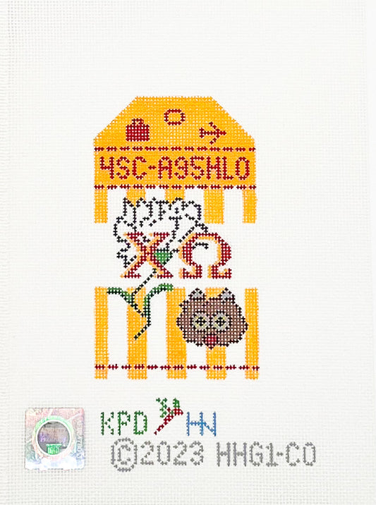 Chi Omega Retro Travel Tag