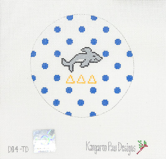 Delta Delta Delta Blue Dots Round