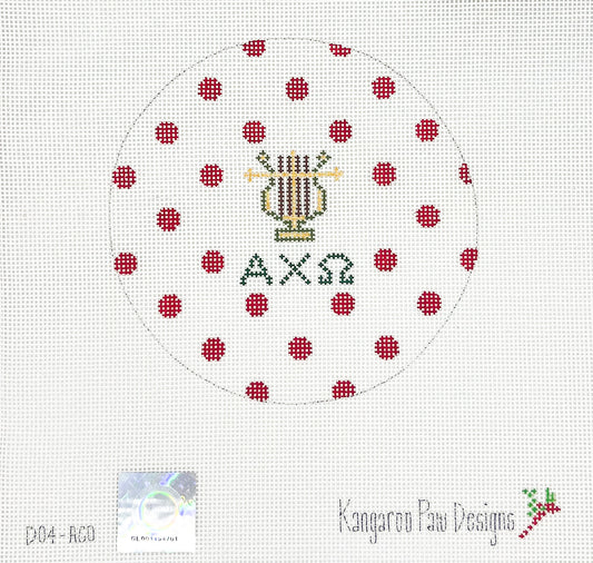 Alpha Chi Omega Red Dots Round