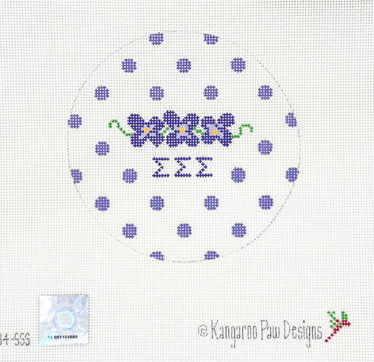 Sigma Sigma Sigma Purple Dots Round