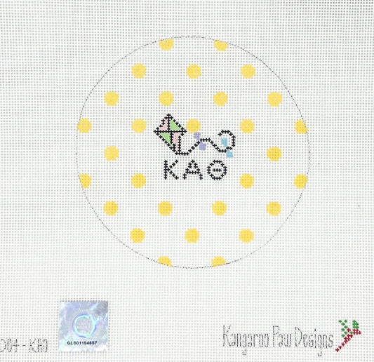 Kappa Alpha Theta Yellow Dots Round