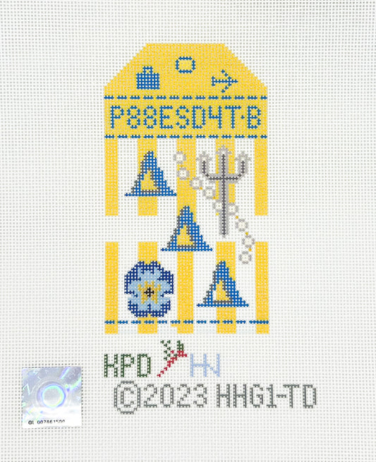 Delta Delta Delta Sorority Retro Travel Tag