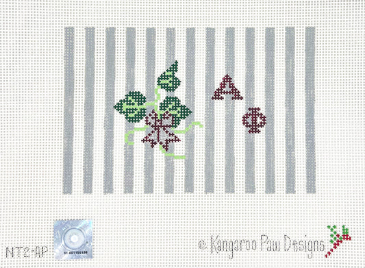 Alpha Phi Gray Striped Rectangle