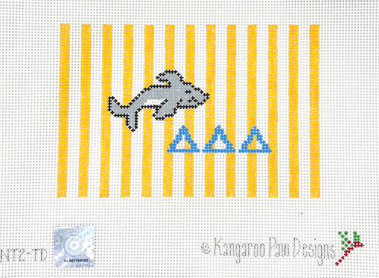 Delta Delta Delta Yellow Striped Rectangle