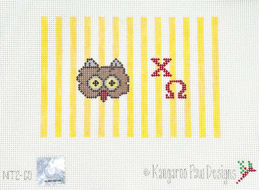 Chi Omega Yellow Striped Rectangle