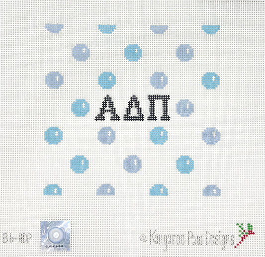 Alpha Delta Pi Teal + Blue Dots Square