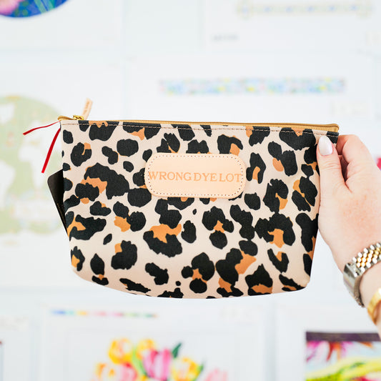 Jon Hart Leopard Grande Pouch with Hot Stamp "WRONG DYE LOT"