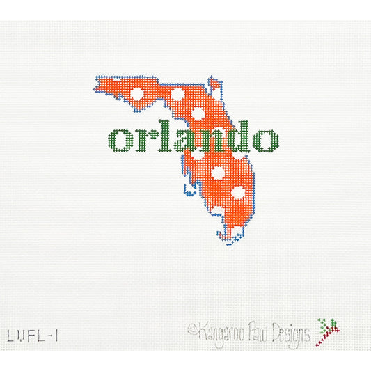 Orange + White Dots “Orlando” Florida Shape
