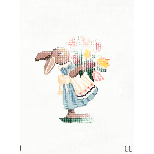 Girl Bunny with Flowers