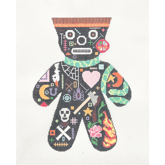 Voodoo Doll with Flame and Rose