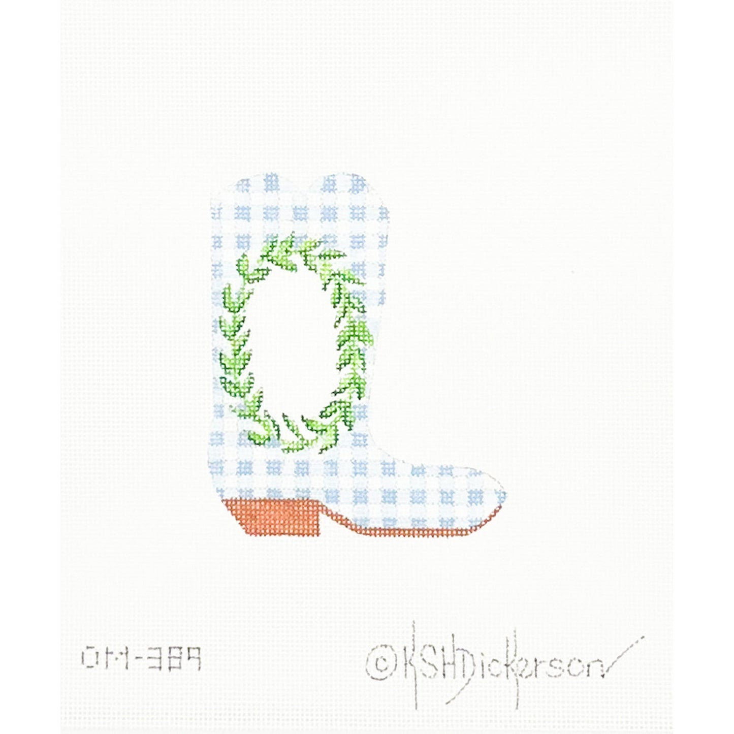 Blue Wreath Mini Cowgirl Boot