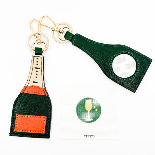 Champagne Bottle Leather Key Fob - insert not included