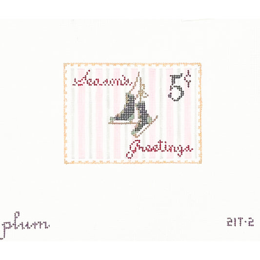Vintage Stamp with Ice Skates